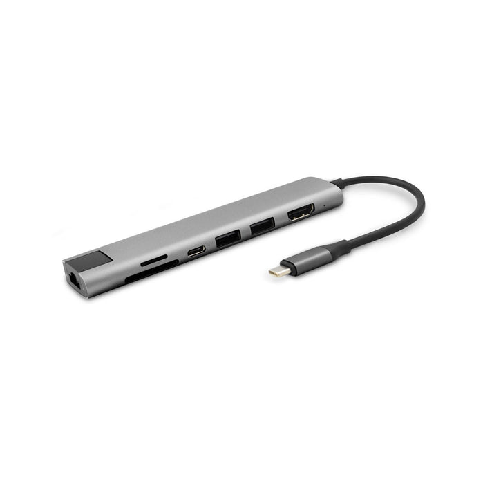 Epico Hub Usb-C 7en1  A Hdmi  2usb-A  Ethernet  Microsd Usb-C - Gris Espacial
