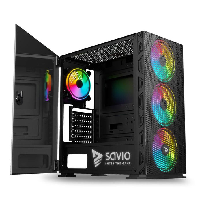 EAN 5901986046301 - Savio SAVGC-RAPTORX1 carcasa de ordenador Midi Tower Negro imagen 2