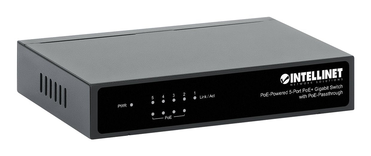 EAN 0766623561082 - Intellinet PoE-Powered 5x Gigabit Gigabit Ethernet (10/100/1000) Energía sobre Ethernet (PoE) Negro imagen 5