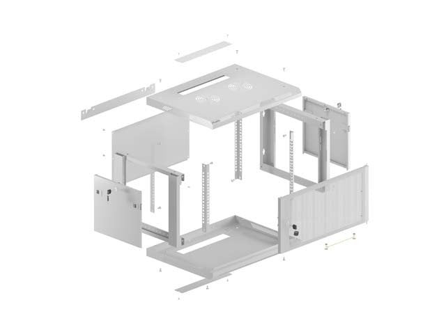 EAN 5901969447507 - Lanberg WF01-6612-23S armario rack 12U Bastidor de pared Gris imagen 12
