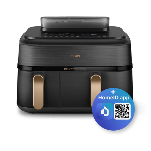 EAN 8720389049286 - Philips 5000 series NA552/00 freidora Doble 9 L Independiente 2750 W Freidora de aire caliente Negro, Oro imagen 2
