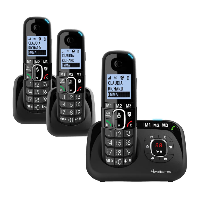 Amplicomms Bigtel 1583 Dect Grosstastentelefon Schwarz