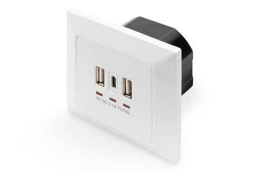EAN 4016032459842 - Digitus DA-70618 toma de corriente 2 x USB A + 1 x USB C Blanco imagen 1