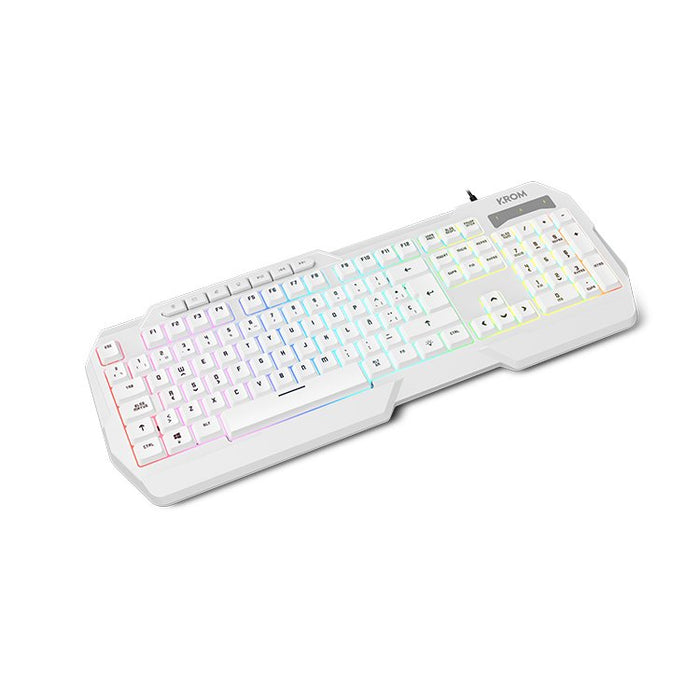 Pack Gaming Krom Kenta Teclado Rgb + Ratón + Alfombrilla + Auriculares Blanco