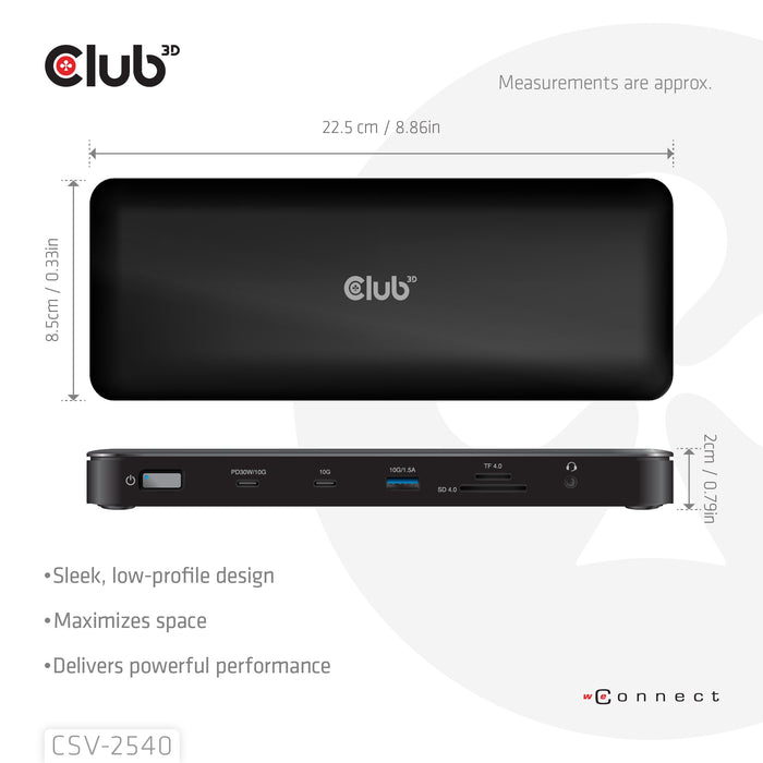 EAN 8719214473501 - CLUB3D CSV-2540 base para portátil y replicador de puertos Acoplamiento USB 3.2 Gen 1 (3.1 Gen 1) Type-C  imagen 5