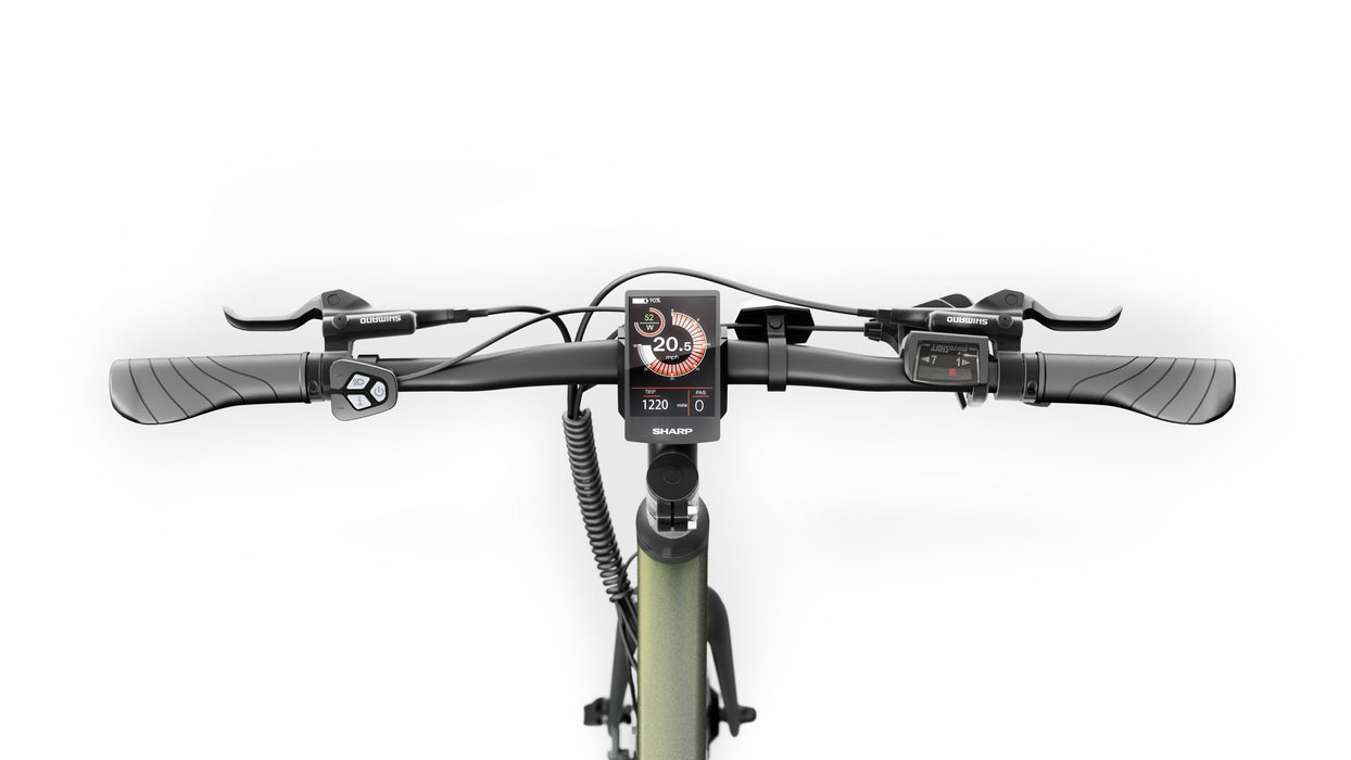 Sharp Gravel E-Bike 250w Motor App 70km GrN Glanz