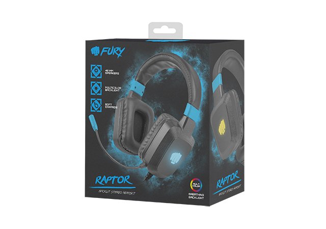 EAN 5901969425550 - FURY NFU-1584 auricular y casco Auriculares Alámbrico Diadema Juego Negro, Azul imagen 4