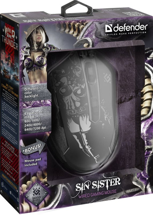 EAN 4714033529334 - Defender SIN'SISTER GM-933 ratón Juego mano derecha USB tipo A Óptico 7200 DPI imagen 7