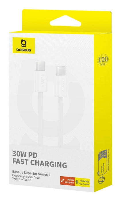 EAN 6932172648800 - Baseus Superior cable USB USB 2.0 1 m USB C 480 Gbit/s 30 W Blanco imagen 5