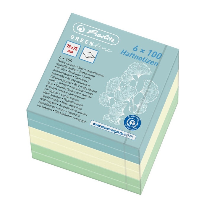 EAN 4008110259284 - Herlitz 50033430 nota autoadhesiva Rectángulo Azul, Verde, Amarillo 600 hojas Autoadhesivo imagen 1