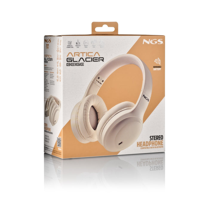 Auriculares Inalámbricos Ngs Artica Glacier Con Micrófono Bluetooth Beiges