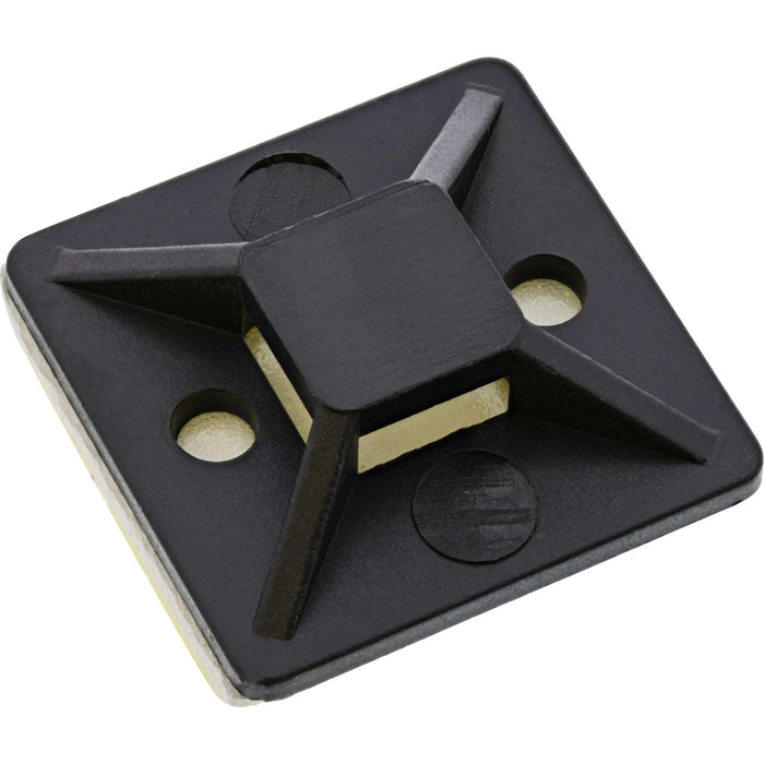 Inline Cable Tie Mounts Adhesivo 40x40mm Negro 10uds