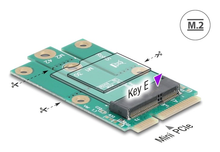 Delock Adaptador Mini Pcie Macho A M.2 Key E Slot