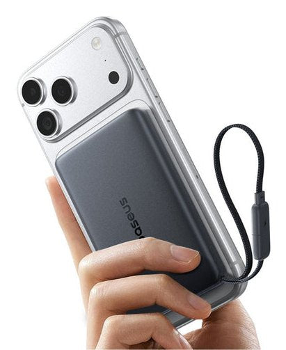 Picogo Am52 Qi2.2 Slim Magnetic Power Bank With Built-In Cable        10000mah 45w Cosmic Black