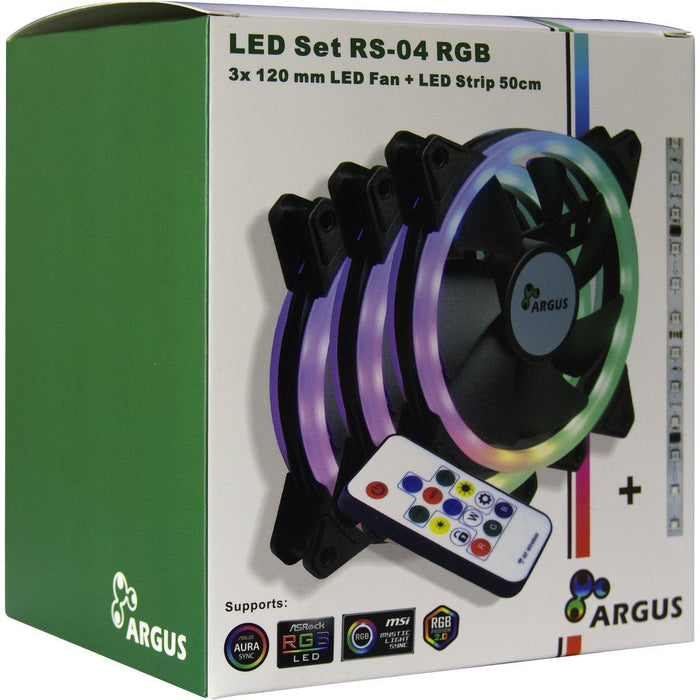 Inter-Tech Rs-04 Rgb Carcasa Del Ordenador Ventilador 12 Cm Negro