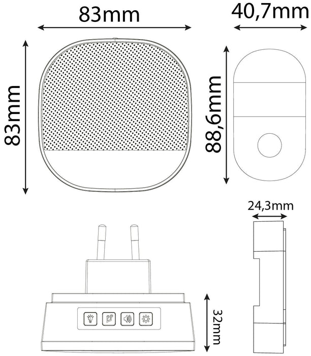 Entac Türklingel Ac Plug-In Nachtlicht Kinetisch Schalter