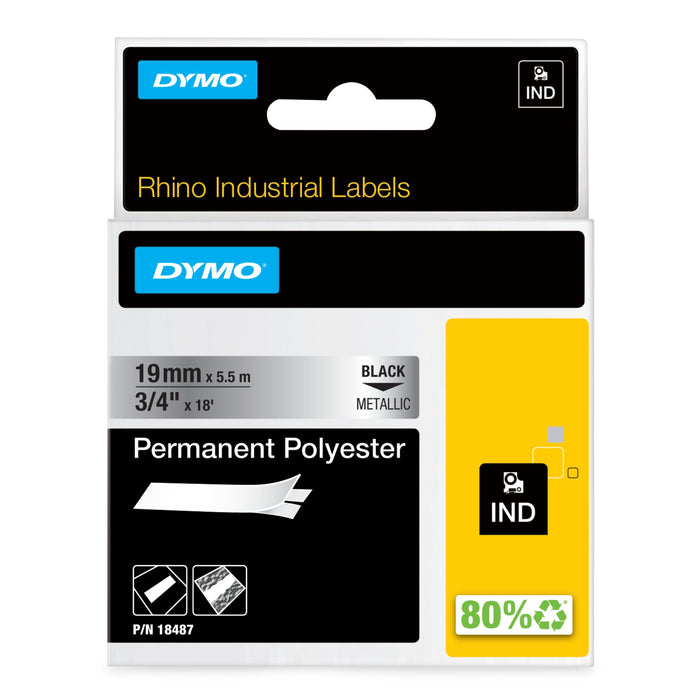 EAN 0071701184870 - DYMO 19mm RHINO Permanent Polyester cinta para impresora de etiquetas D1 imagen 1