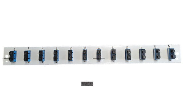 Efb Bestckte Frontblende Mit 12 X Sc Duplex Kupplung Om3 Vertikal, Grau
