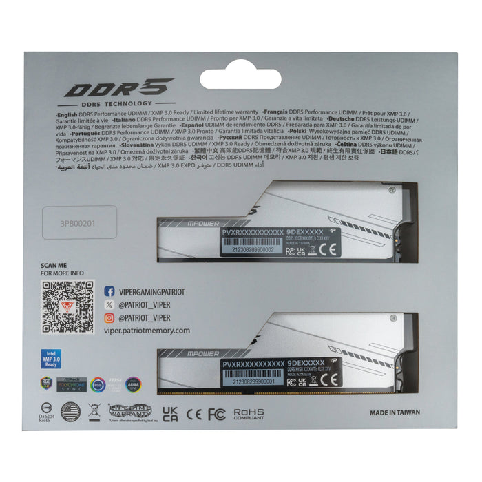 EAN 4711378428254 - Patriot Memory Viper Xtreme 5 RGB módulo de memoria 32 GB 2 x 16 GB DDR5 6000 MT/s 288-pin DIMM ECC imagen 13