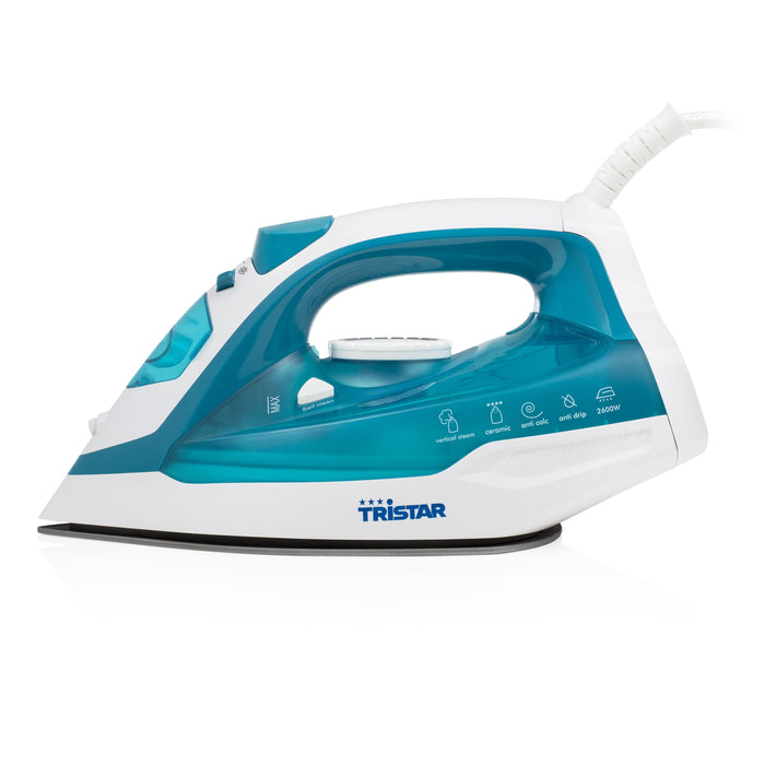 EAN 8713016071309 - Tristar ST-8320 plancha Plancha a vapor Suela de cerámica 2600 W Turquesa, Blanco imagen 7