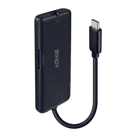 EAN 4002888433587 - Lindy 43358 base para portátil y replicador de puertos Alámbrico USB 3.2 Gen 1 (3.1 Gen 1) Type-C Negro imagen 1
