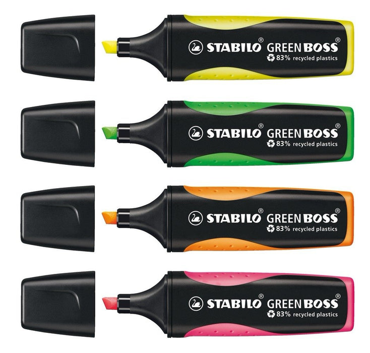 EAN 4006381436854 - STABILO GREEN BOSS marcador 4 pieza(s) Punta de cincel Verde, Naranja, Rosa, Amarillo imagen 3