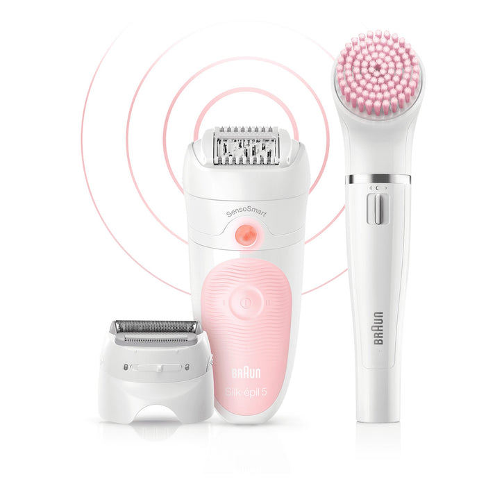 EAN 4210201223351 - Braun Silk-épil 5 Wet&Dry 81683688 depiladora 28 pinzas Blanco, Rosa imagen 1