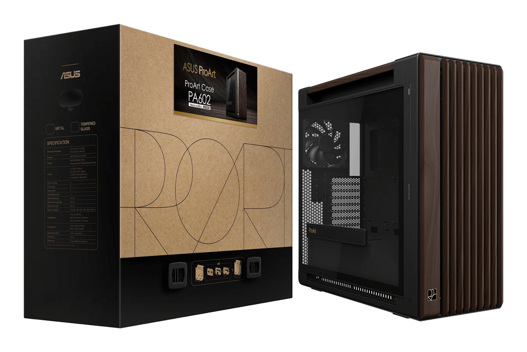 Caja  Pc Asus Geh Proart Pa602 Walnut Wood Tg Pwm Modern Negro