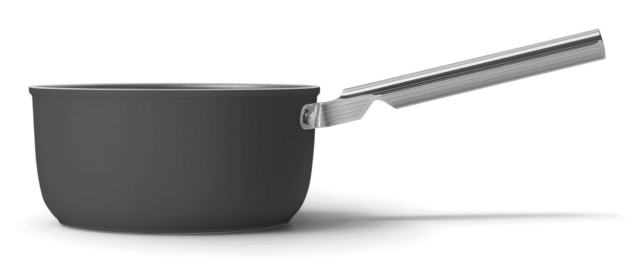 Smeg Spf2012blm Kochtopf, 20 Cm, Keramik, Edelstahlgriff, Mattschwarz