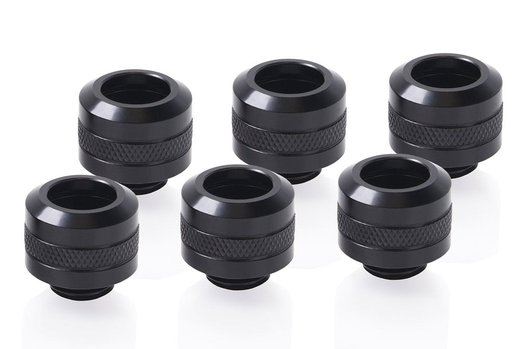Alphacool Eiszapfen Pro 13mm Hardtube Racor G1/4 - Deep Black Sixpack