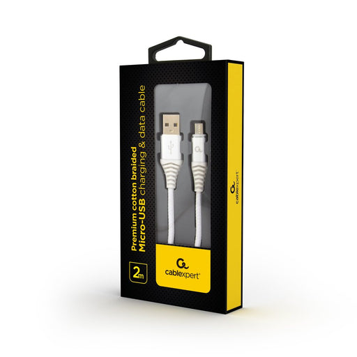 EAN 8716309108195 - Cablexpert CC-USB2B-AMMBM-2M-BW2 cable USB USB 2.0 USB A Micro-USB B Blanco imagen 1