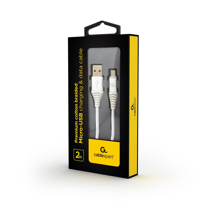 EAN 8716309108195 - Cablexpert CC-USB2B-AMMBM-2M-BW2 cable USB USB 2.0 USB A Micro-USB B Blanco imagen 1