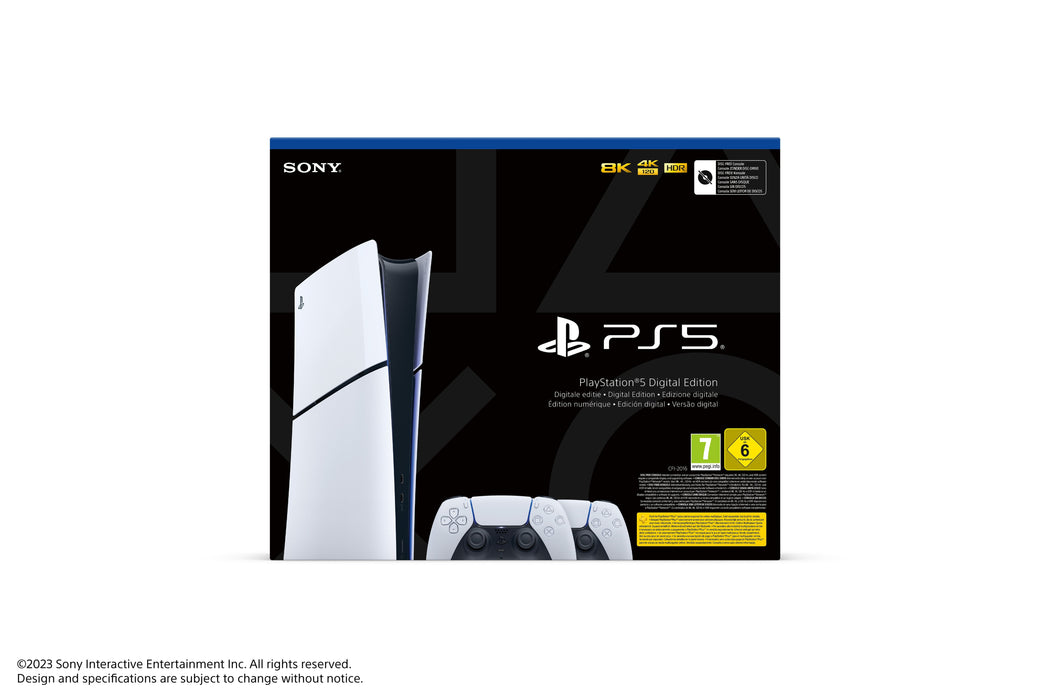Consola Sony Ps5 Slim Digital Chasis D + 2 Dualsense Blancos