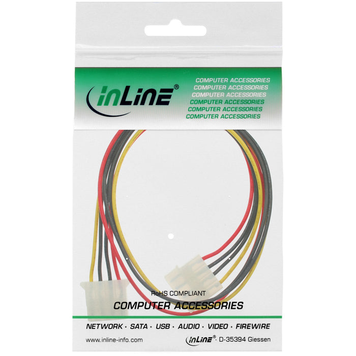 Cable Extensión De Alimentación Inline De 5,25" 4 Pines Macho A Hembra 0,3 M