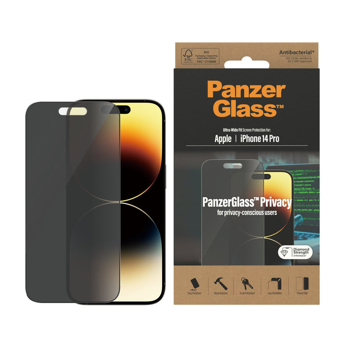 EAN 5711724127724 - PanzerGlass ® Privacy Screen Protector iPhone 14 Pro | Ultra-Wide Fit Protector de pantalla Apple 1 pieza imagen 2