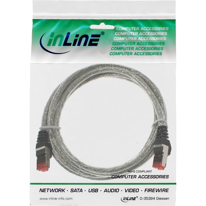 Cable De Red Inline S/Ftp Pimf Cat.6 250mhz Pvc Cobre Transparente 1m