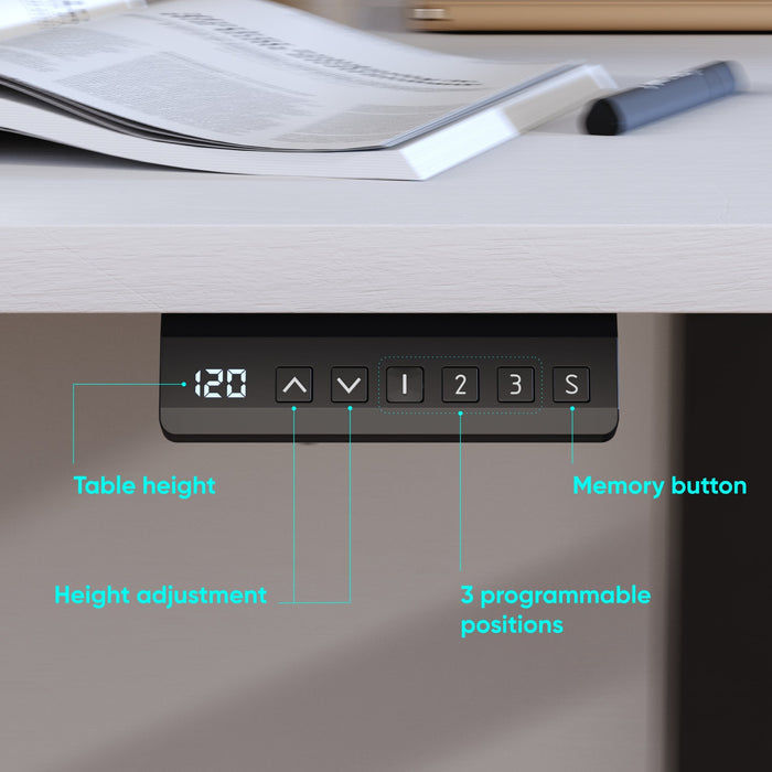 Onkron Cdf222e-B Estructura Regulable Para Escritorio Eléctrico 2 Pata(S) Negro