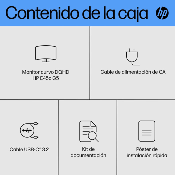 EAN 0196786293856 - HP E45c G5 DQHD Curved Monitor pantalla para PC 113 cm (44.5") 5120 x 1440 Pixeles Dual QHD LCD Negro imagen 9