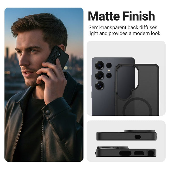 Etui Hybrid Matte Magnetic Etui Magsafe Samsung Galaxy S25 Ultra Czarne