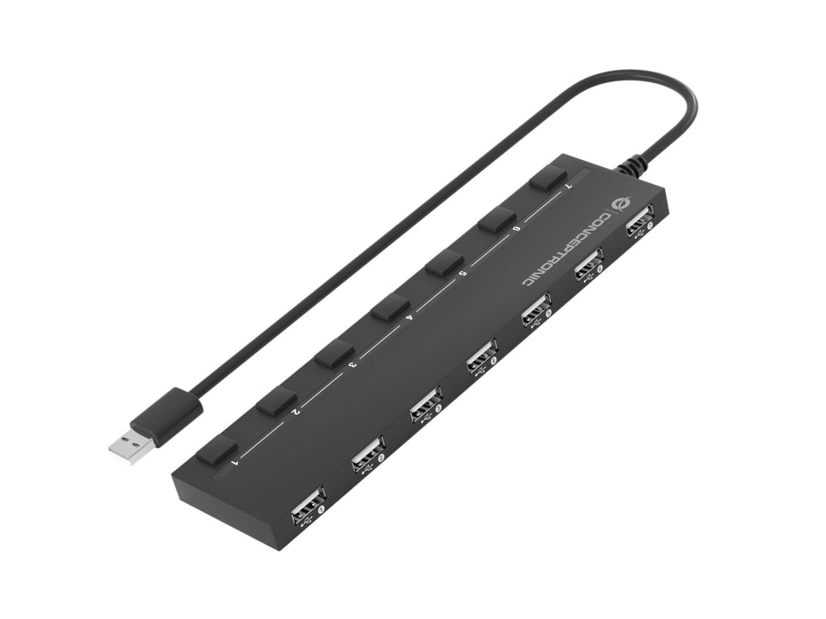EAN 4015867226117 - Conceptronic HUBBIES08B hub de interfaz USB 2.0 480 Mbit/s Negro imagen 3