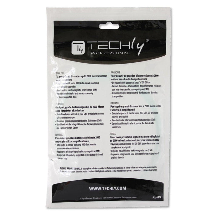 Techly Ilwl D5-Lclc-100/Om4 Cable De Parcheo De Fibra Óptica Om4 50/125 Mm Lc-Lc Dúplex 10m