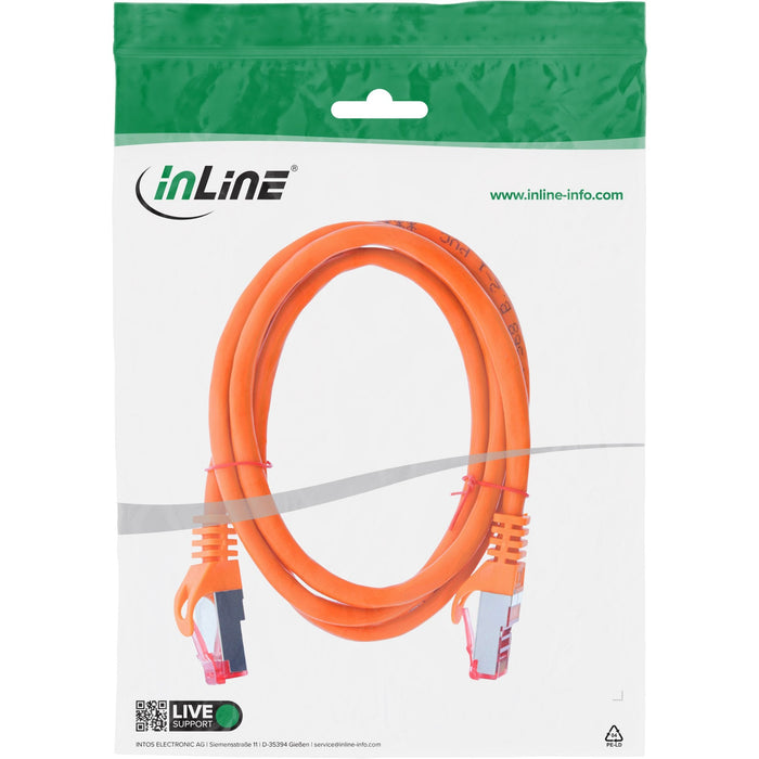 Cable De Red Inline S/Ftp Pimf Cat.6 250mhz Pvc Cobre Naranja 1m
