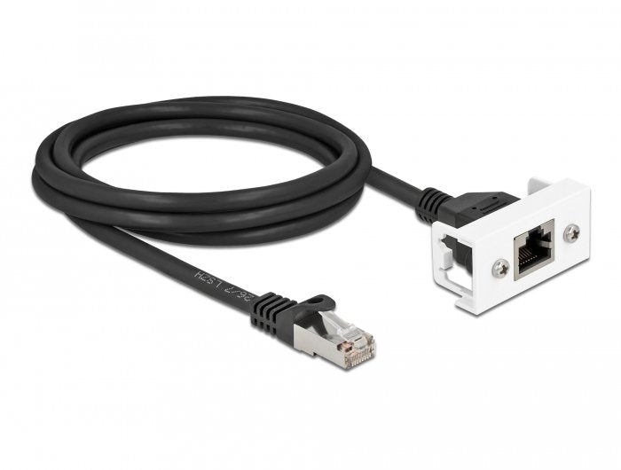 Delock Netzwerk Verlängerungscable Für Easy 45 Modul S Ftp Rj45 Stecker Zu Rj45 Buchse Cat.6a 2 M Schwarz   Weiss