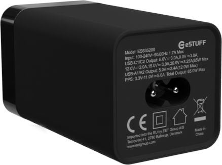 EAN 5715063263112 - eSTUFF ES635200 cargador de dispositivo móvil Portátil, Smartphone, Tableta, Universal Negro Corriente al imagen 2