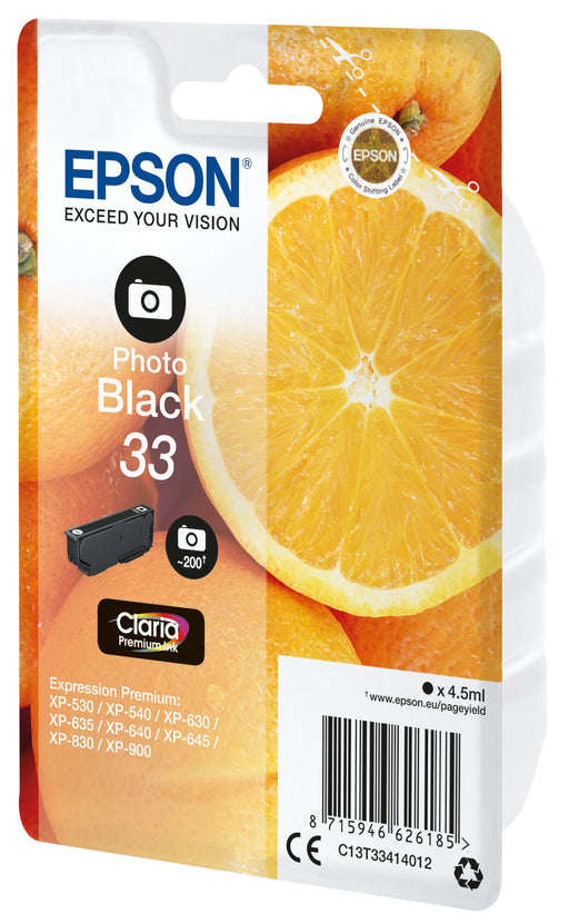 EAN 8715946626192 - Epson Oranges C13T33414022 cartucho de tinta 1 pieza(s) Original Foto negro imagen 1