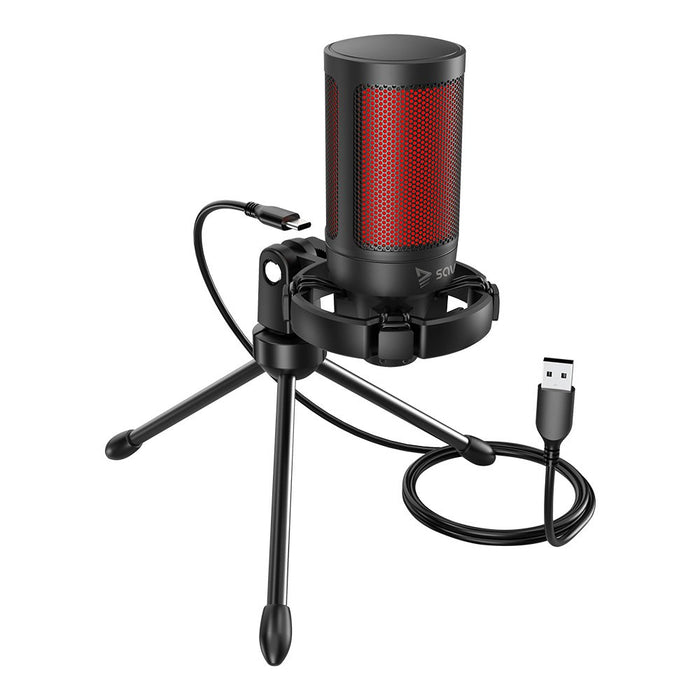 EAN 5901986047711 - Savio wired gaming microphone with backlight tripod USB SONAR PRO Negro, Rojo Micrófono para videoconsola imagen 4