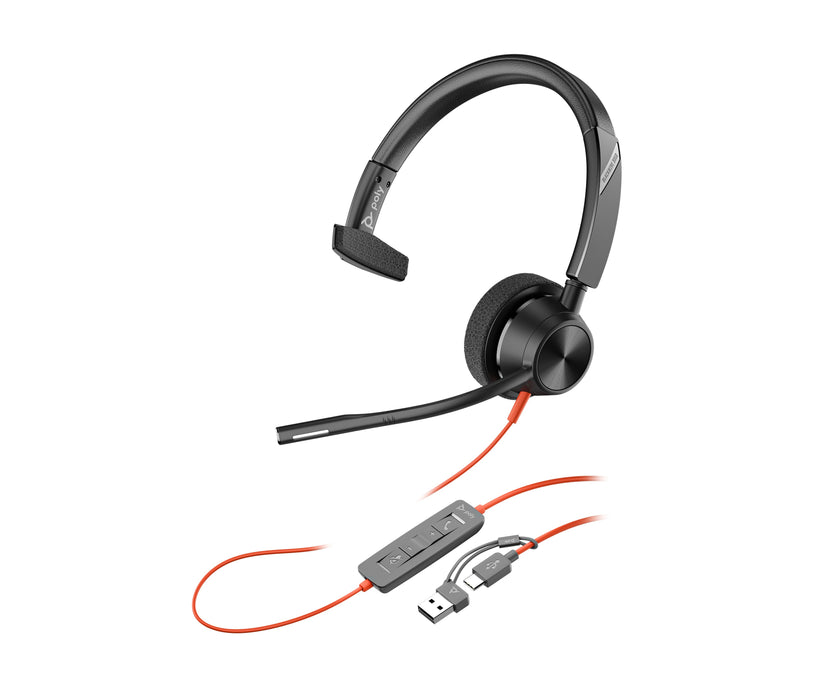 EAN 0197498428987 - HP Poly Blackwire 3310 Monaural USB-C Headset +USB-C/A Adapter Alámbrico Diadema Business/Everyday USB Ti imagen 5