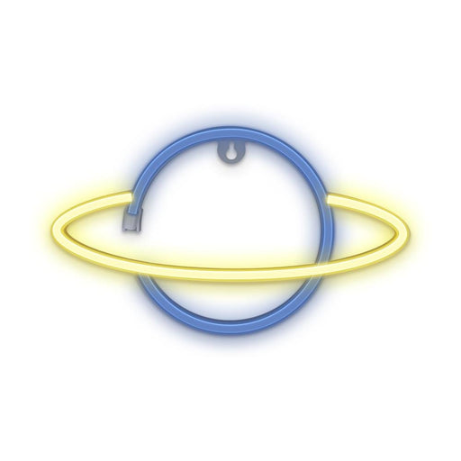 EAN 5900495956170 - Forever Light Neon LED Light SATURN yellow blue Bat + USB FLNE11 Figura iluminada decorativa imagen 1