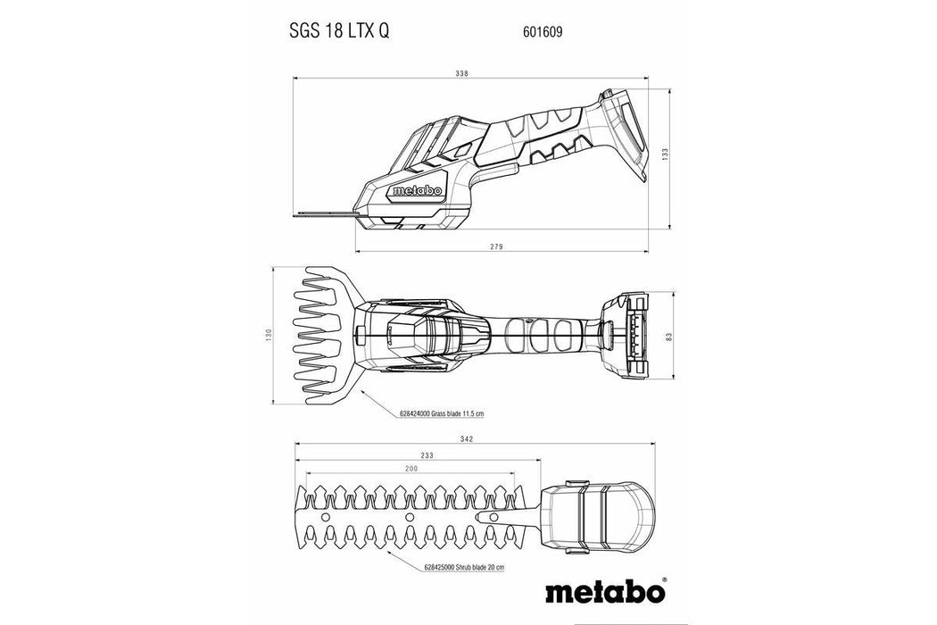 Metabo Sgs 18 Ltx Q - Gras-/Strauchschere - Inalámbrico