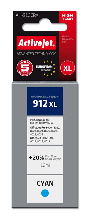 EAN 5901443119647 - Activejet Tusz AH-912CRX (zamiennik HP 912XL 3YL81AE; Premium; 990 stron; niebieski) cartucho de tinta 1  imagen 1